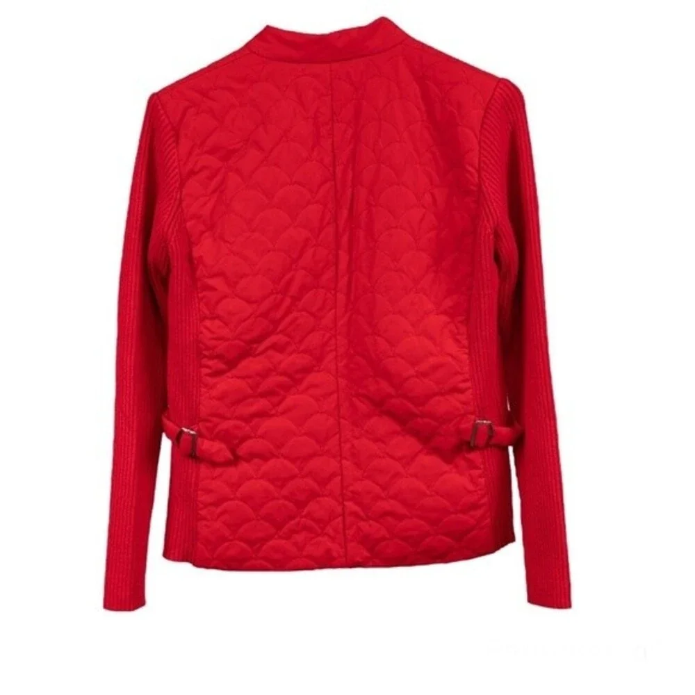 Sigrid Olsen quilted red jacket size S